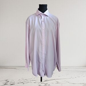 Royal Grafton Elegant Pink Striped Dress Shirt Size 17R